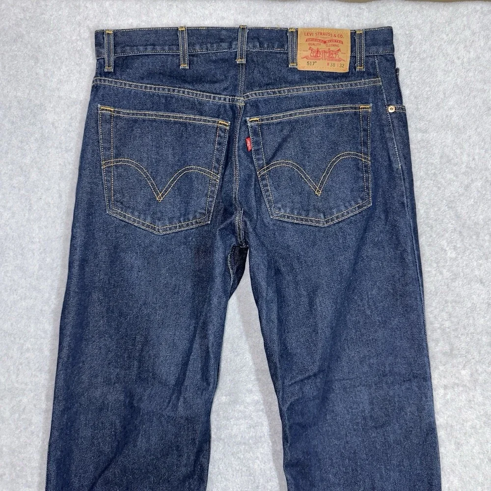 Vintage Levis 517 BOOT CUT Jeans Mens 35x32 Dark Wash Western Cowboy Tagged 38‎